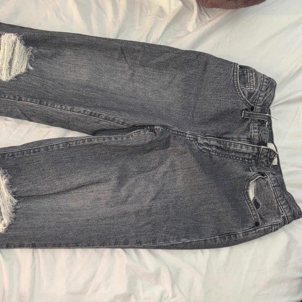 Distressed Gray Jeans